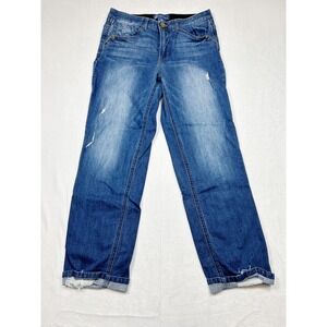 Democracy Cropped Cuffed Jeans 10 Distressed Stretch Casual